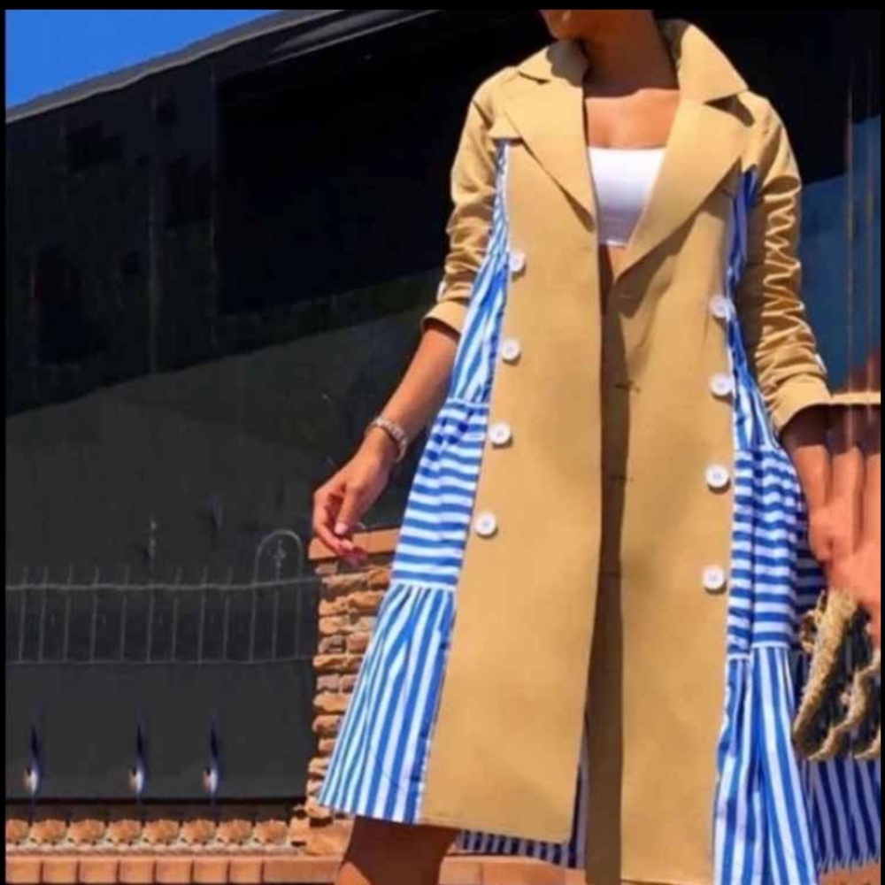 Striped Trench coat dress